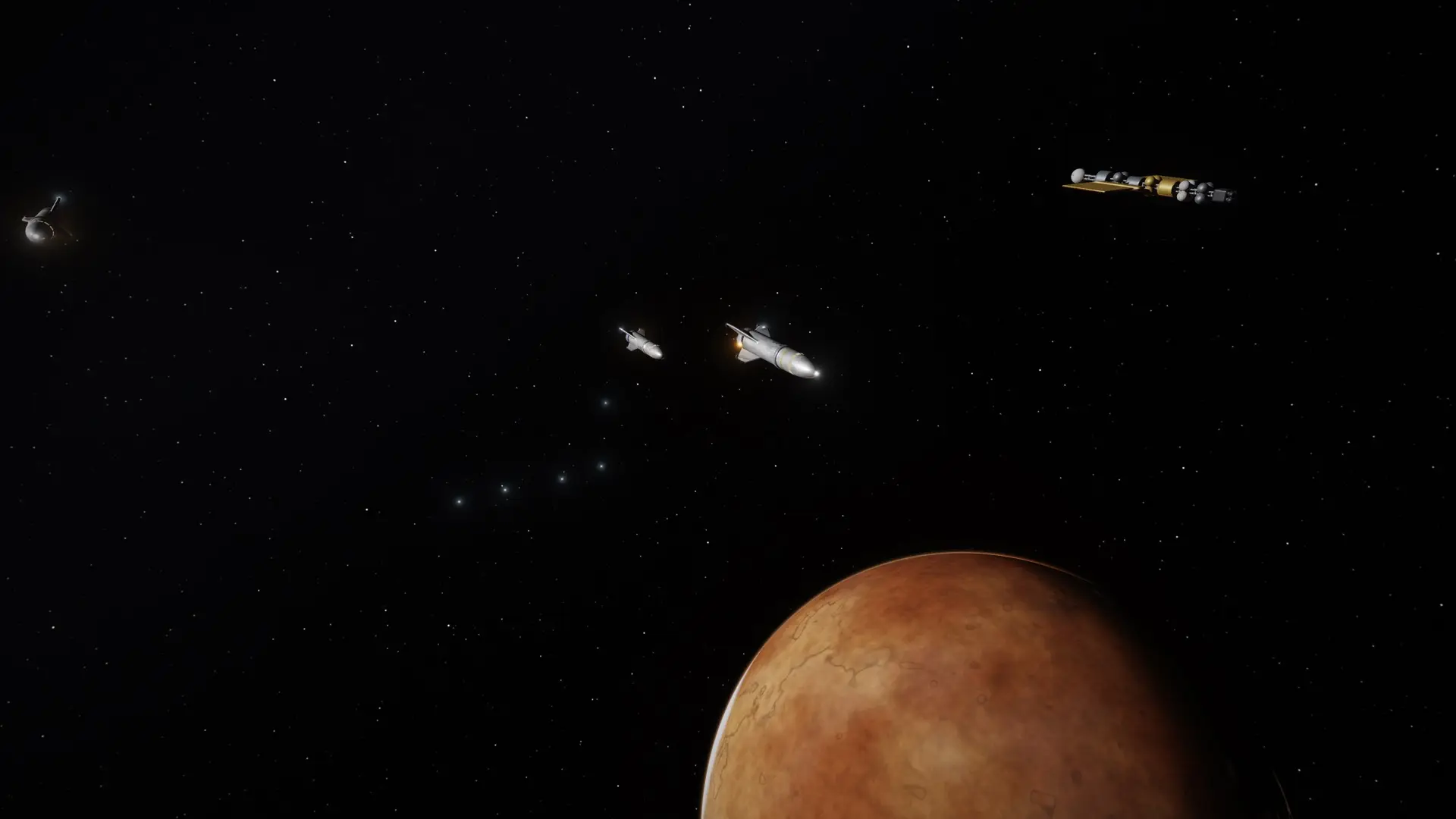 The fleet arrives at Mars